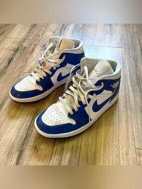 Nike Air Jordans- White and Blue